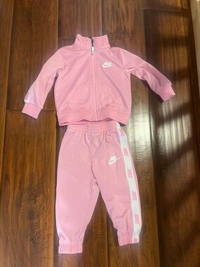 Nike Pink Kids Track Jacket and Pants Set
